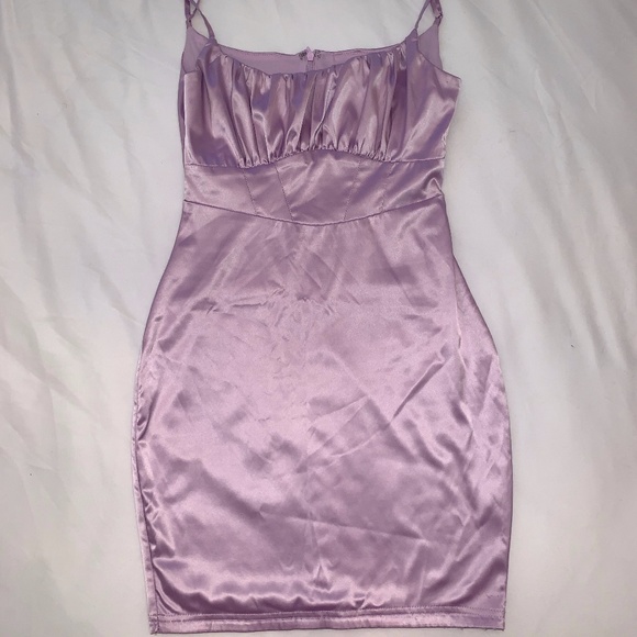 Lilac Satin Mini Dress (M Boutique) - Picture 1 of 5
